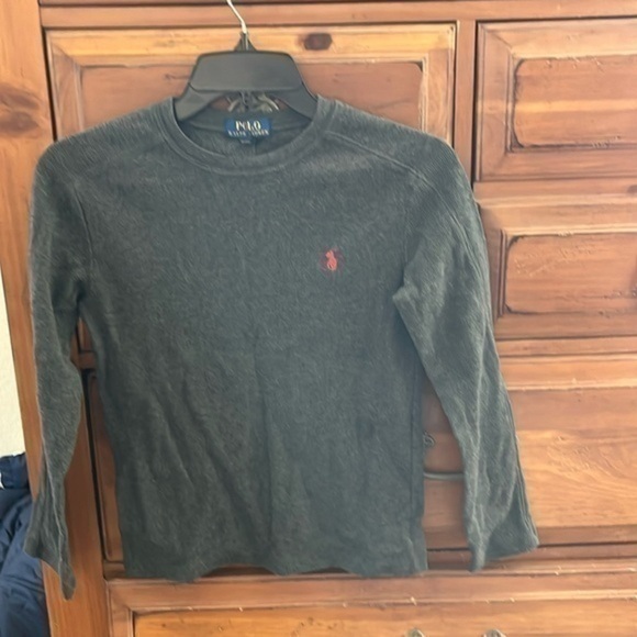 Ralph Lauren EUC Boy’s Gray Thermal Tee Size M (10) - Picture 1 of 5